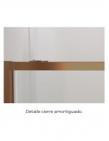 Mampara frontal cobre + lateral fijo cierre