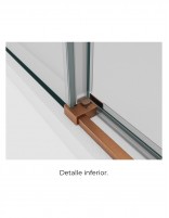 Mampara frontal cobre + lateral fijo detalle inferior