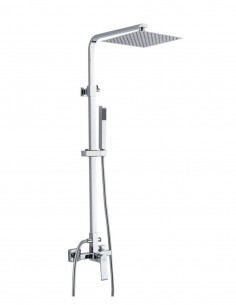 Conjunto de ducha monomando cromado modelo Colección HORUS de Aquassent