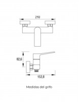 Croquis Grifo ducha cromado - HORUS de Aquassent