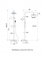 Medidas conjunto de ducha monomando cromado style