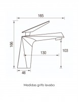 Croquis Grifo lavabo moderno cromado - STYLE de Aquassent