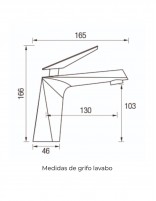 Croquis Grifo lavabo moderno negro - STYLE NEGRO de Aquassent