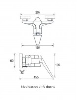 Croquis Grifo ducha negro moderno - STYLE NEGRO de Aquassent