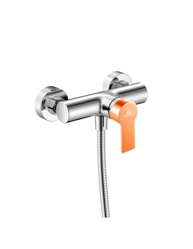 Grifo ducha cromo/naranja