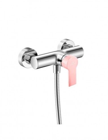 Grifo ducha cromo/rosa pastel