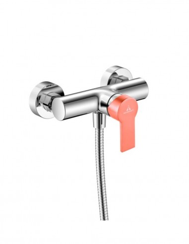 Grifo ducha cromo/salmón
