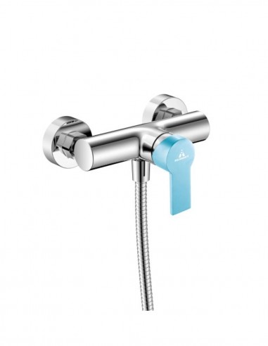 Grifo ducha cromo/azul pastel