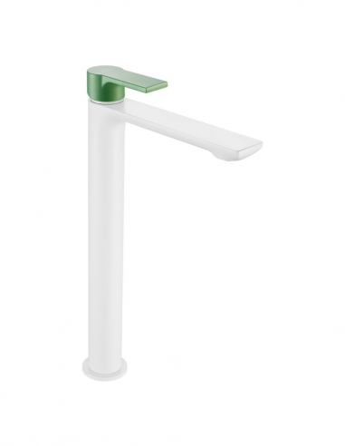 Grifo lavabo alto blanco/verde