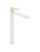 Grifo lavabo alto blanco/beig