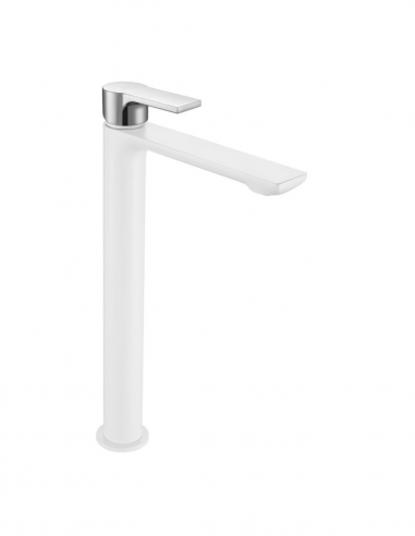 Grifo lavabo alto blanco/cromo