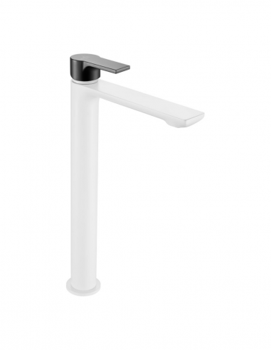 Grifo lavabo alto blanco/negro