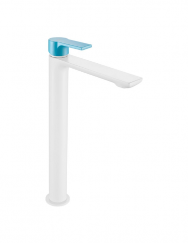 Grifo lavabo blanco/azul pastel
