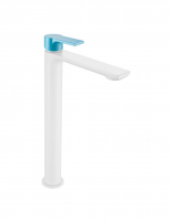 Grifo lavabo blanco/azul pastel