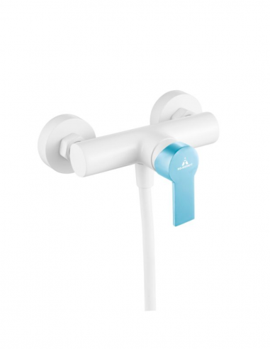 Grifo ducha blanco/azul pastel