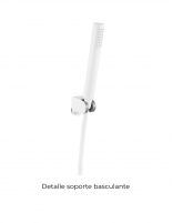 Grifo ducha blanco modelo chic detalle soporte basculante