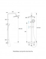 Conjunto de ducha monomando negro/colores modelo chic ficha técnica