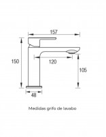 Grifo lavabo negro modelo chic ficha técnica