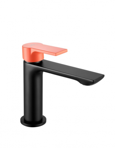 Grifo lavabo negro/salmón