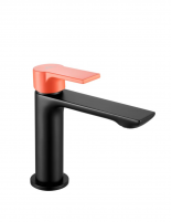 Grifo lavabo negro/salmón