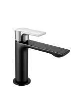 Grifo lavabo negro/cromo