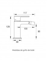 Grifo bidé negro modelo chic - ficha técnica