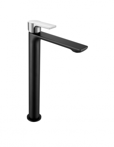 Grifo lavabo alto negro/cromo