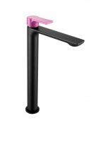 Grifo lavabo alto negro/violeta