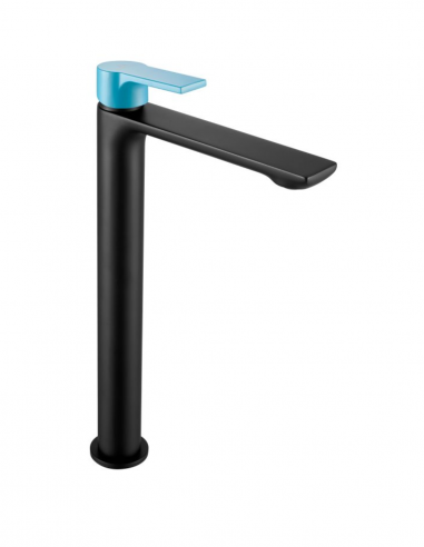 Grifo lavabo alto negro/azul pastel