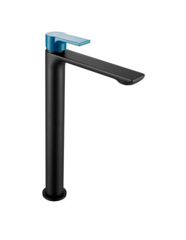Grifo lavabo alto negro/azul verdoso