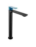 Grifo lavabo alto negro/azul verdoso