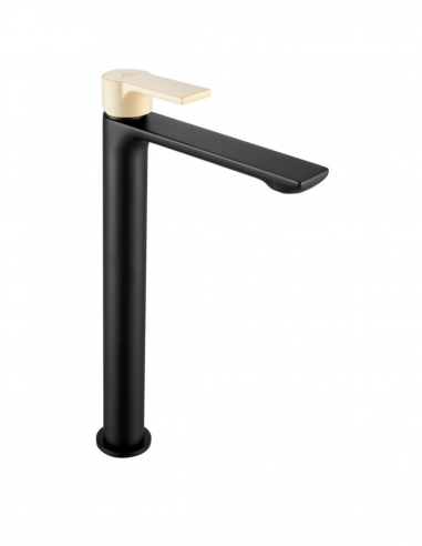 Grifo lavabo alto negro/beig