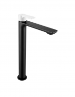Grifo lavabo alto negro/blanco
