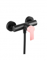 Grifo ducha negro/rosa pastel