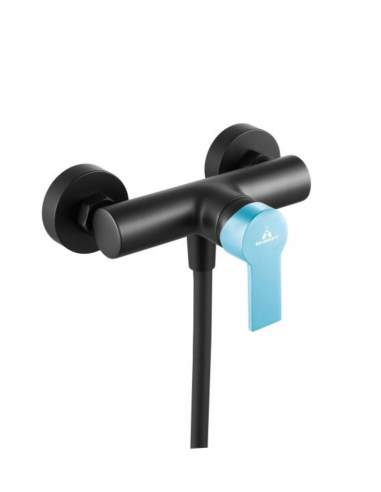 Grifo ducha negro/azul pastel