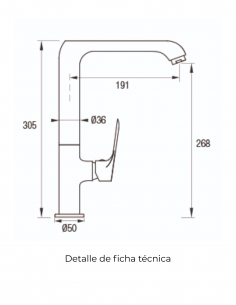 Grifo cocina monomando cromado - SOFT de Aquassent 2