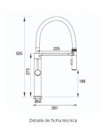 Croquis Grifo cocina latón cromando - PRAGA de Aquassent