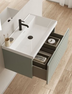 Mueble 1 cajón Royo modelo Vora suspendido lavabo moderno 2