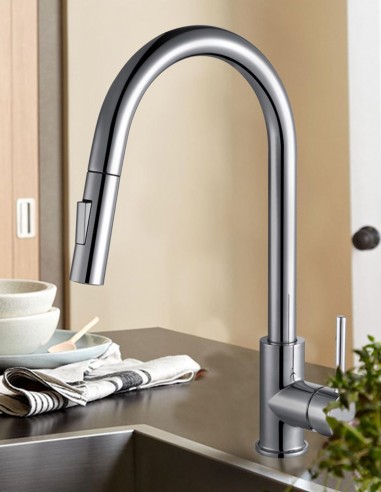 Grifo cocina extraíble monomando modelo BROOK de Bathplus