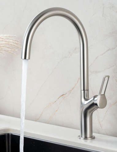 Grifo cocina monomando acero modelo UVE de Bathplus