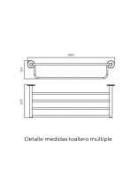 Medidas toallero múltiple cromo colección essential