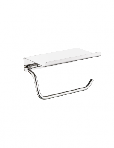 Portarrollo con repisa cromo colección ESSENTIAL de Medimex
