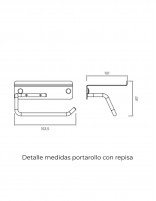 Medidas Portarrollo con repisa cromo colección ESSENTIAL de Medimex