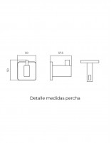 Detalle medidas percha oro cepillado/oro rosa cepillado TECHNIC