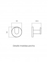 Detalle medidas  Percha oro cepillado/oro rosa cepillado colección PRACTIC de Medimex