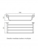 Medidas Barra toallero múltiple oro cepillado/oro rosa cepillado modelo PRACTIC de Medimex
