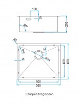 Fregadero cocina croquis 50