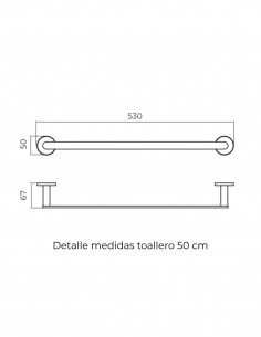 Barra toallero cromada 50 cm modelo PRACTIC de Medimex 2