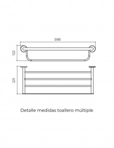 Barra toallero múltiple cromado modelo PRACTIC de Medimex 2