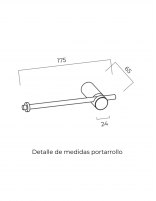 Medidas Portarrollo de baño oro cepillado/oro rosa cepillado modelo TIME de Medimex